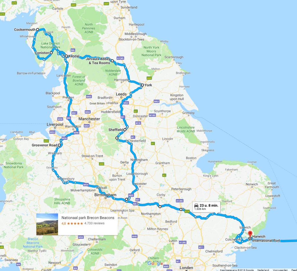 Route Engeland 2017